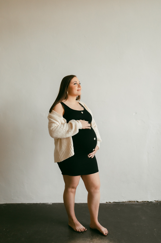 Maternity photos in natural light studio in Madison, Wisconsin