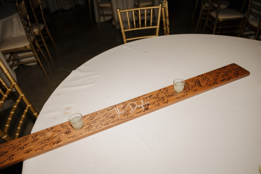 shotski guest book at the Eloise wedding in Mount Horeb